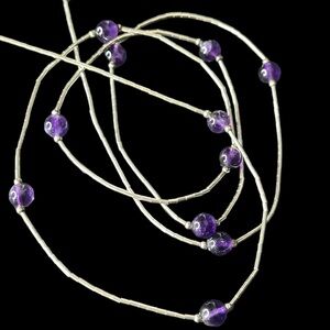 Liquid Sterling Silver Amethyst Stone  Necklace